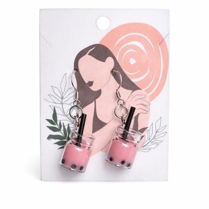 Pink‎ Bubble Tea Earrings